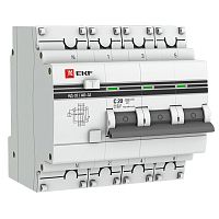 Дифференциальный автомат АД-32 3P+N 20А/30мА (хар, C, AC, электронный, защита 270В) 4,5кА PROxima | код  DA32-20-30-4P-pro | EKF